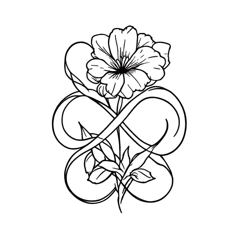 Infinity Sign Integrated In Freesia Flower