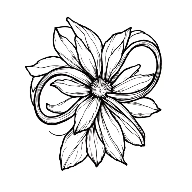 Infinity Sign Integrated In Freesia Flower