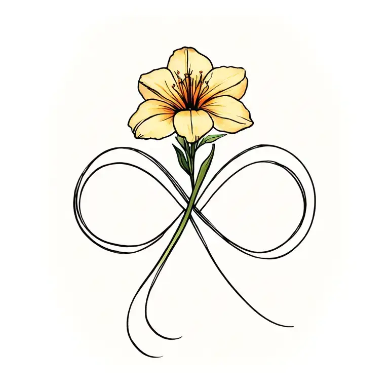Infinity Sign Integrated In Freesia Flower
