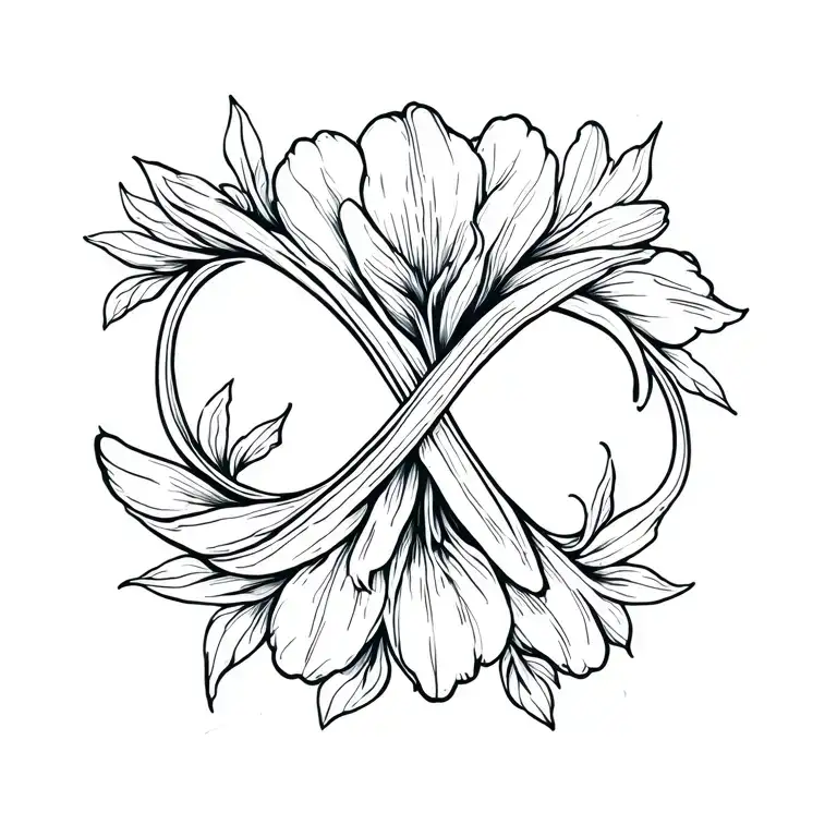 Infinity Sign Integrated In Freesia Flower