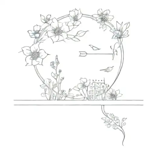 Circle Of Fifths Inside A Floral Piece