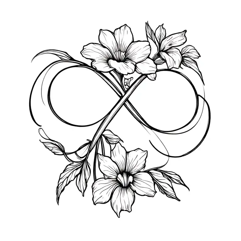 Infinity Sign Integrated In Freesia Flower