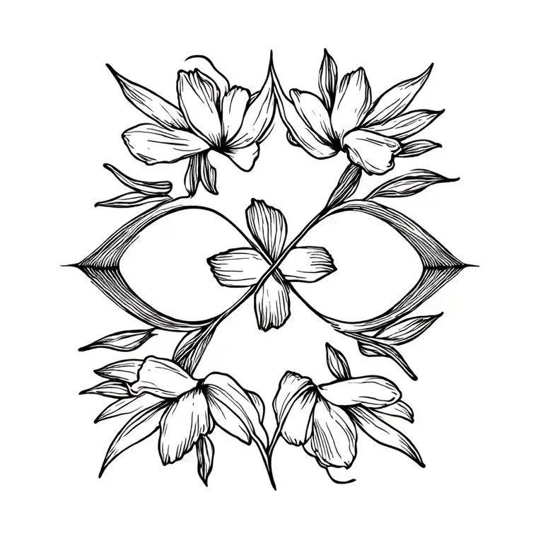 Infinity Sign Integrated In Freesia Flower