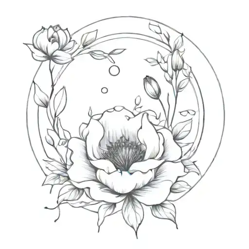 The Circle Inside A Floral Piece