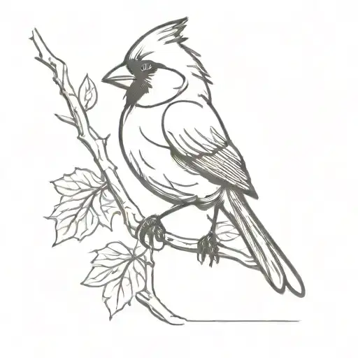 Cardinal Tattoo Design Combining Elements