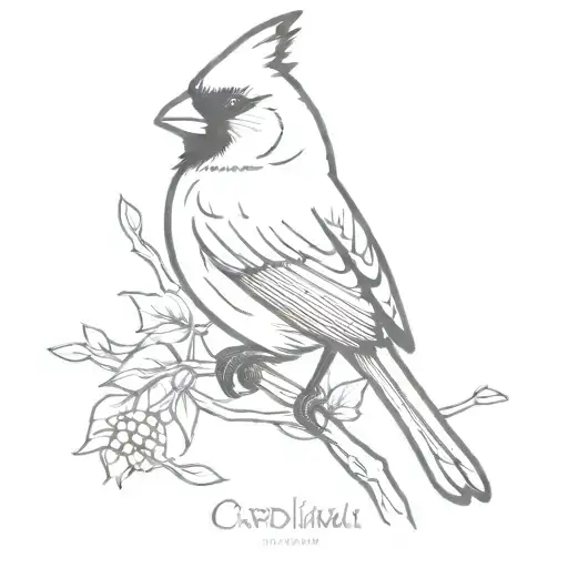 Cardinal Tattoo Design Combining Elements
