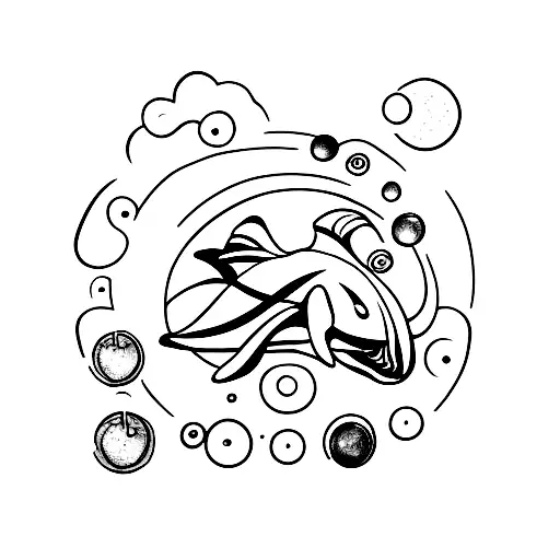 A Minimalist Tattoo Of An Orca Swimming In The Ocean Within A 2Cm Strip