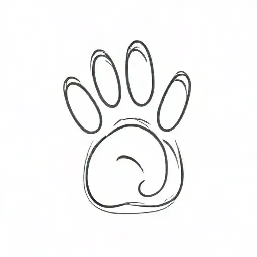Simple Dog Pawprint With Letter 'J'