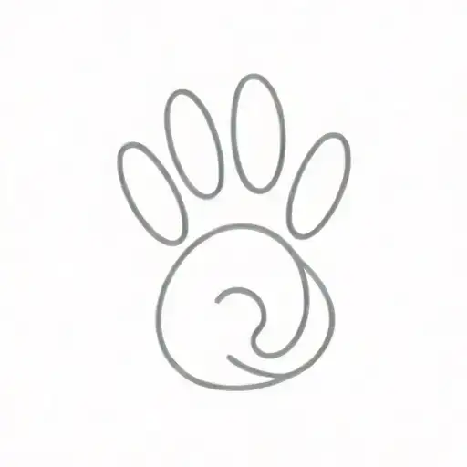 Simple Dog Pawprint With Letter 'J' Inside