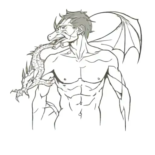 A Man With A Dragon Tattoo On His Chest