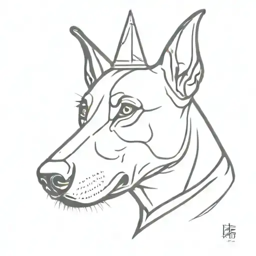 Doberman Was Graffiti Crown Above Its Head