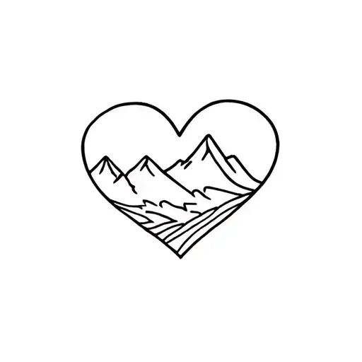 Mountain Line Heart