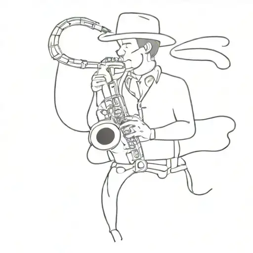 Cowboy Playing Saxophone