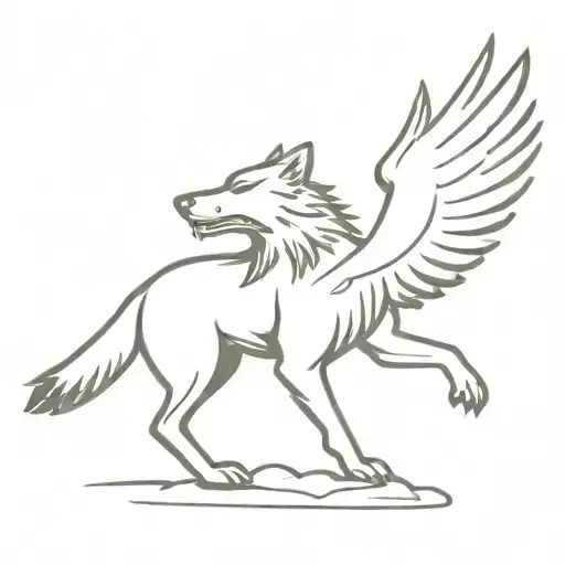 Wolf Winning A Fight With An Eagle