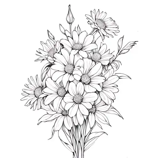 Gladiolus And Chrysanthemum And Daisy Bouquet