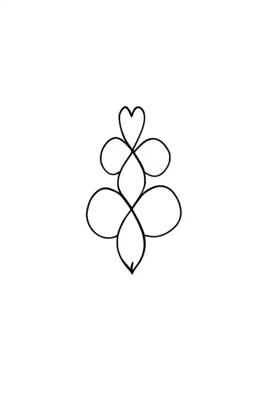 Infinity Symbol With 3 Hearts In The Lines Connecting Various