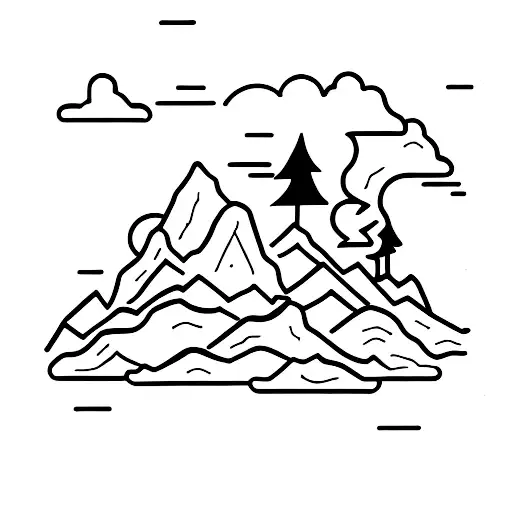 Mountain Scene With Trees