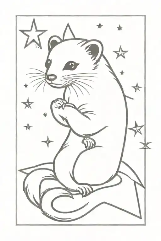 A Ferret Is Playing With A Star
