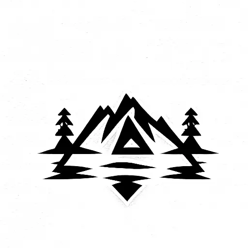 Pnw Criscross Arrows With Mountain Behind