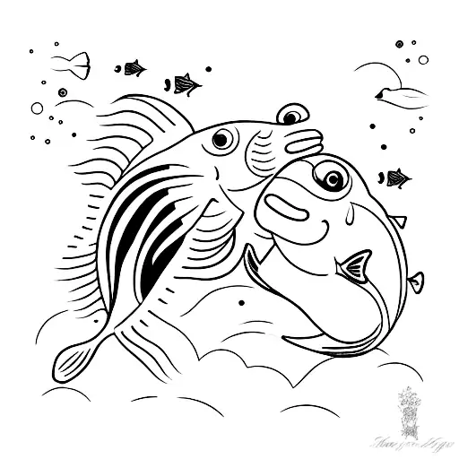 A Baby And Mama Fish