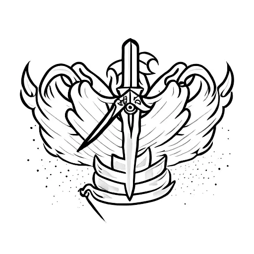 Sword With Wings Stabbing Into Hand