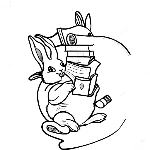 A Bunny Reading A Book