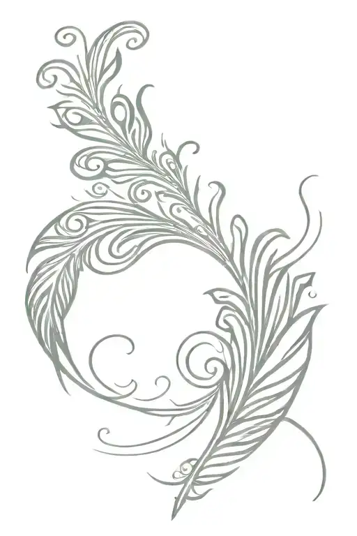 Vintage Key Peacock Feather