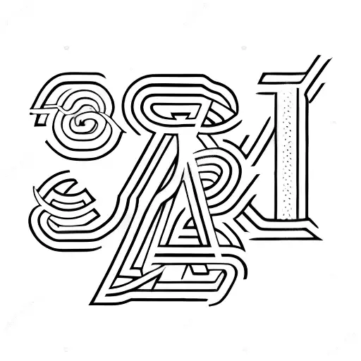 Letters A R C And J Aligned In A Row With One Line Only