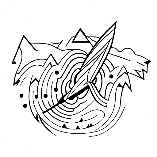 Arrow Soaring Over A Mountain