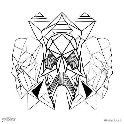 Geometric Skull With Futuristic Elements