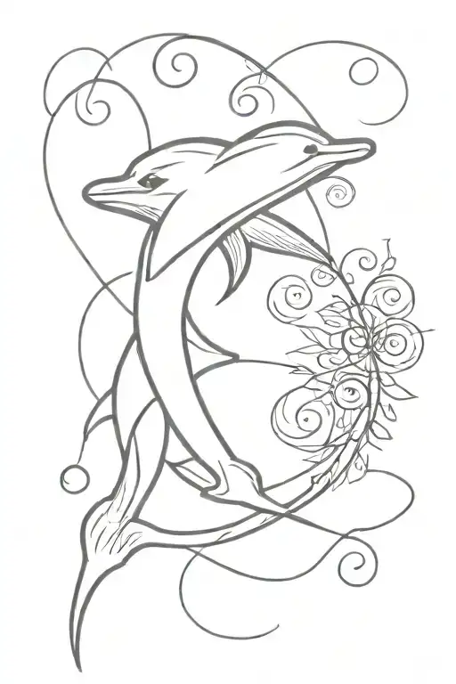 Dolphin And Treble Clef Intertwined