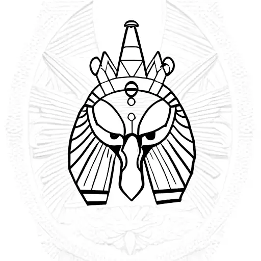 Egyptian Falcon With Pharao Crown On Head