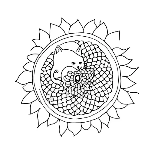 K And Cat And Sunflower