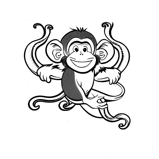 Monkey Flying On A Banana