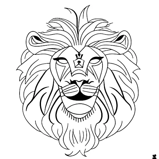 A Majestic Lion Overlooking A Serene Mountain Landscape