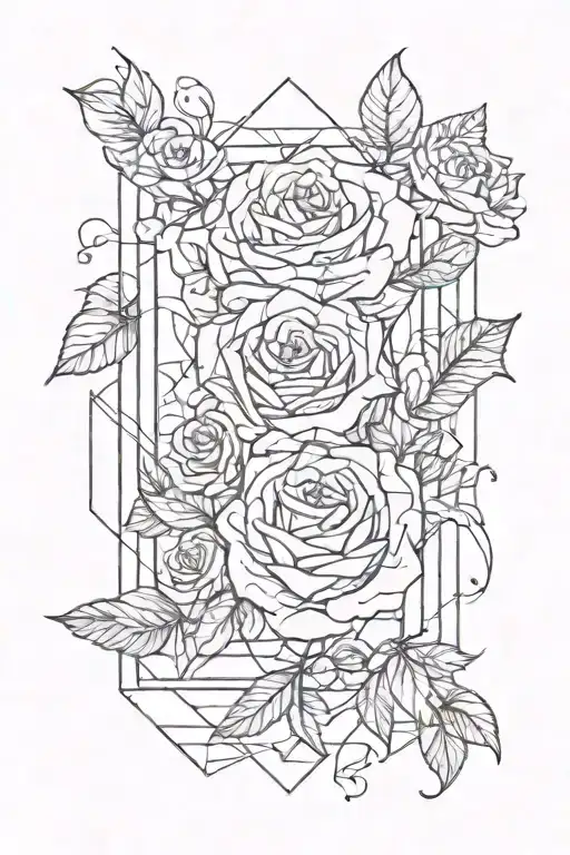 Tesseract With Roses Outside Of It