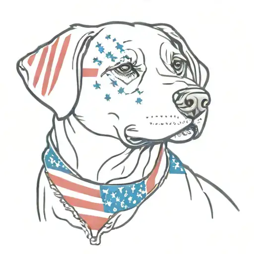 A Dog Wearing An American Flag Bandana