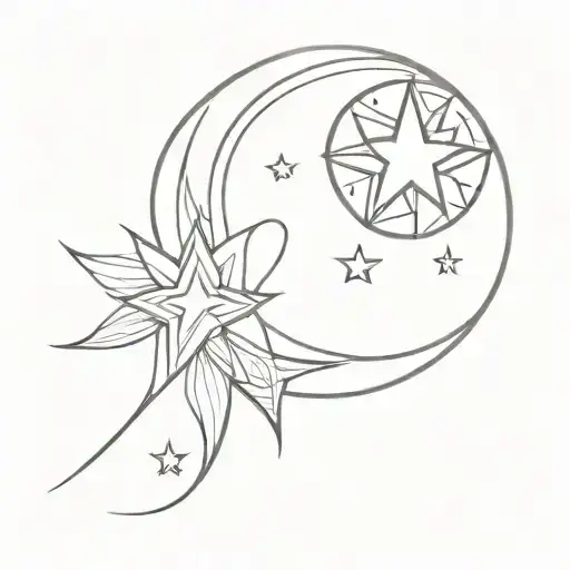 Gemini Cresent Moon Star