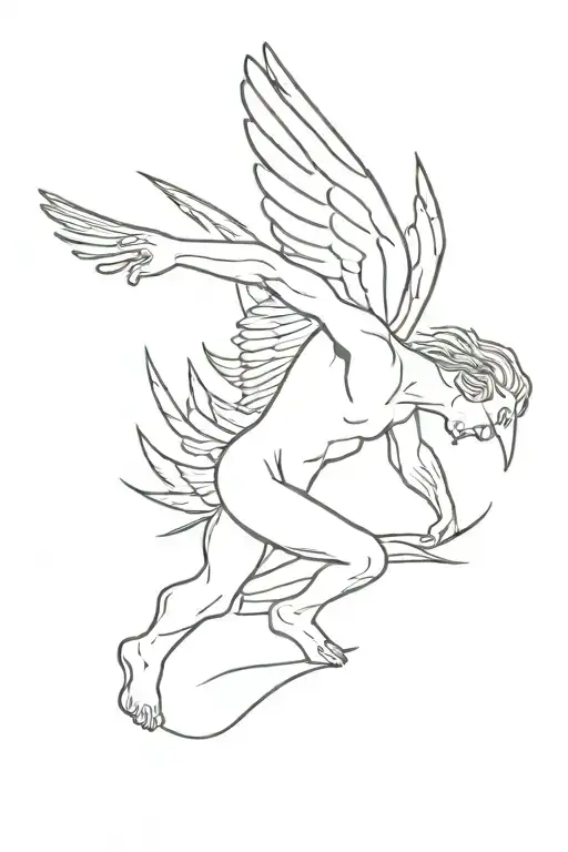 Icarus Man Falling Without Feather