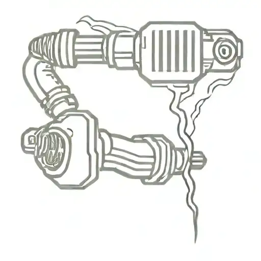 Car Spark Plug With Lightning Coming From The Spark Plug