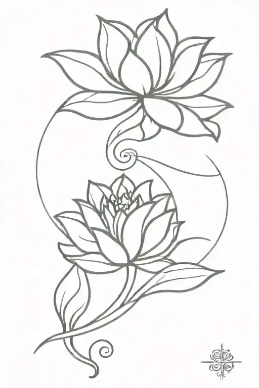 Lotus Flower Intertwined With Spirals Forming A Unique Pattern