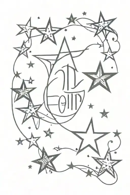 Fighting Word With Stars Around It