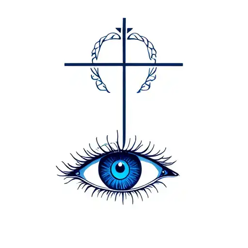 Blue Eye With Christian Symbolism