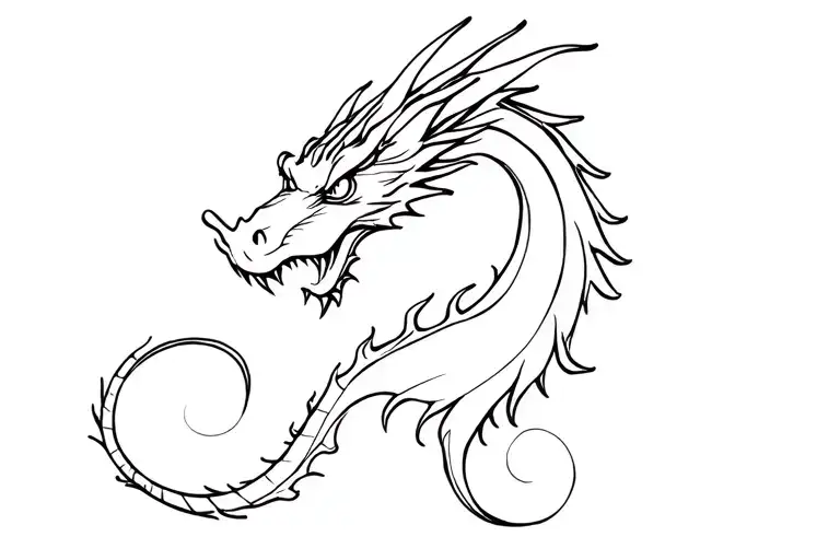 Dragon Simple Idea With Very Few Thick Lines