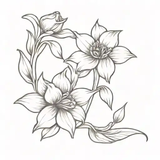 Violet Rose And Daffodil Together Simple