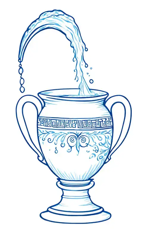 Greek Vase Pouring Water Over The Zoodiac Of Aquarius