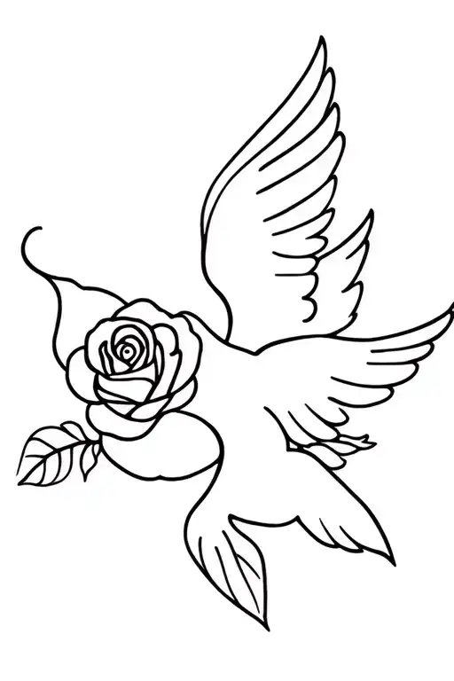 Rose And Dove Carrying