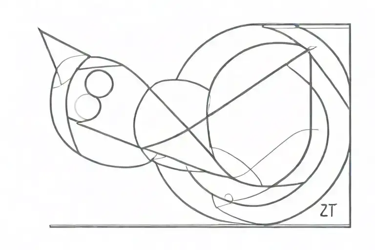 Circle Inside Triangle With Three Stripes Going Around The Arm