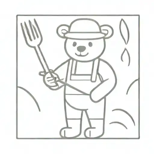 Farmer Teddy Bear With Pitchfork