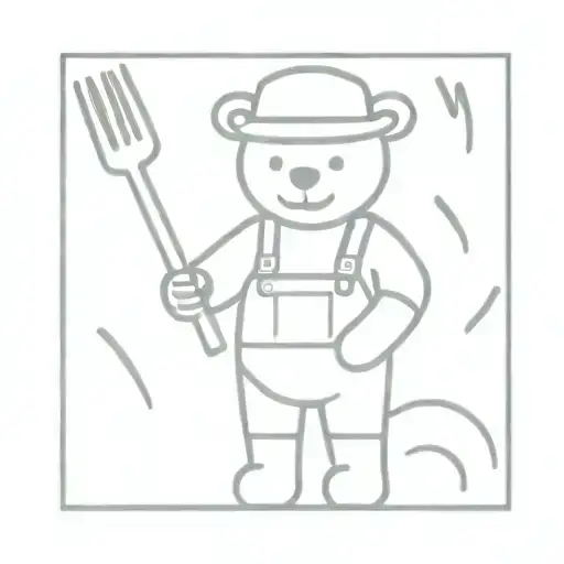 Farmer Teddy Bear With Pitchfork